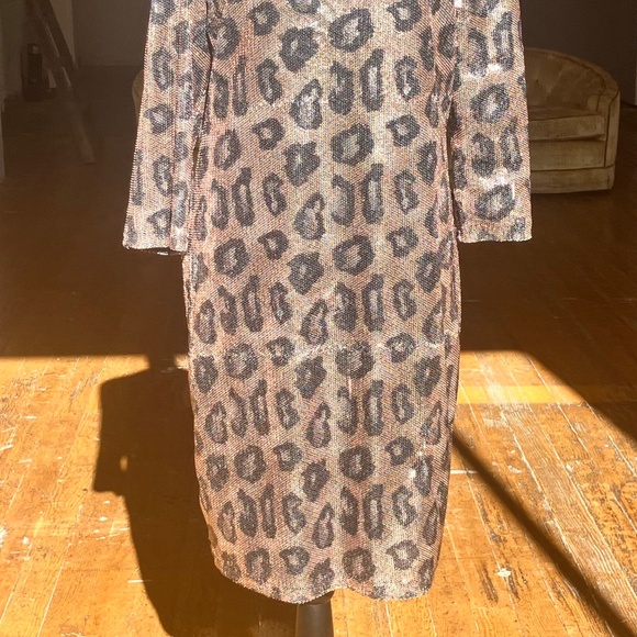 Nicole Miller cheetah print sequin dress - Picture 12 of 15